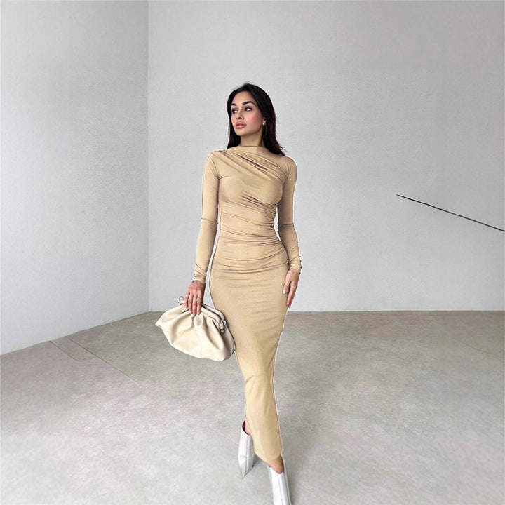 Damernas Elegant Omslag Klänning med Långa Ärmar och Figurformande Snitt Mirla-Eva Jonsson