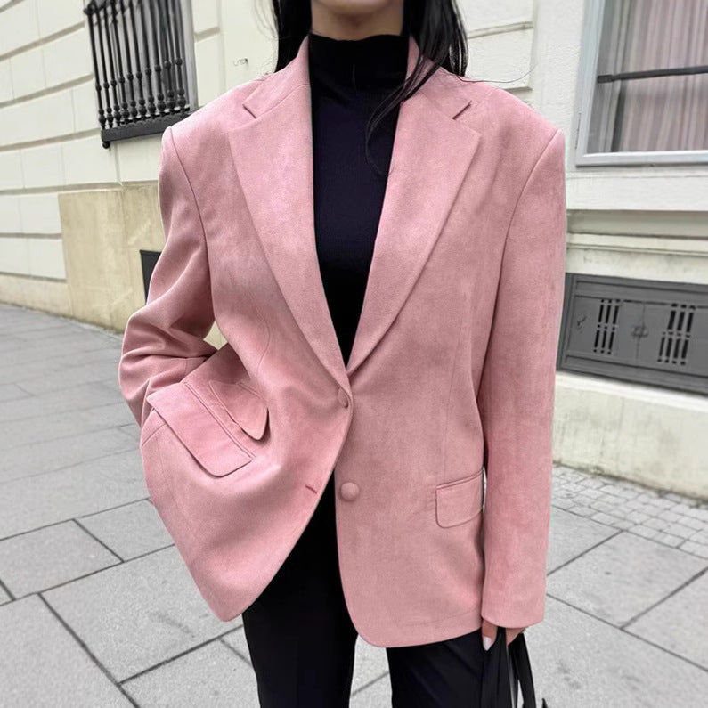 Damernas Elegant Oversized Blazer i fint Mockaimitation Mirla-Eva Jonsson