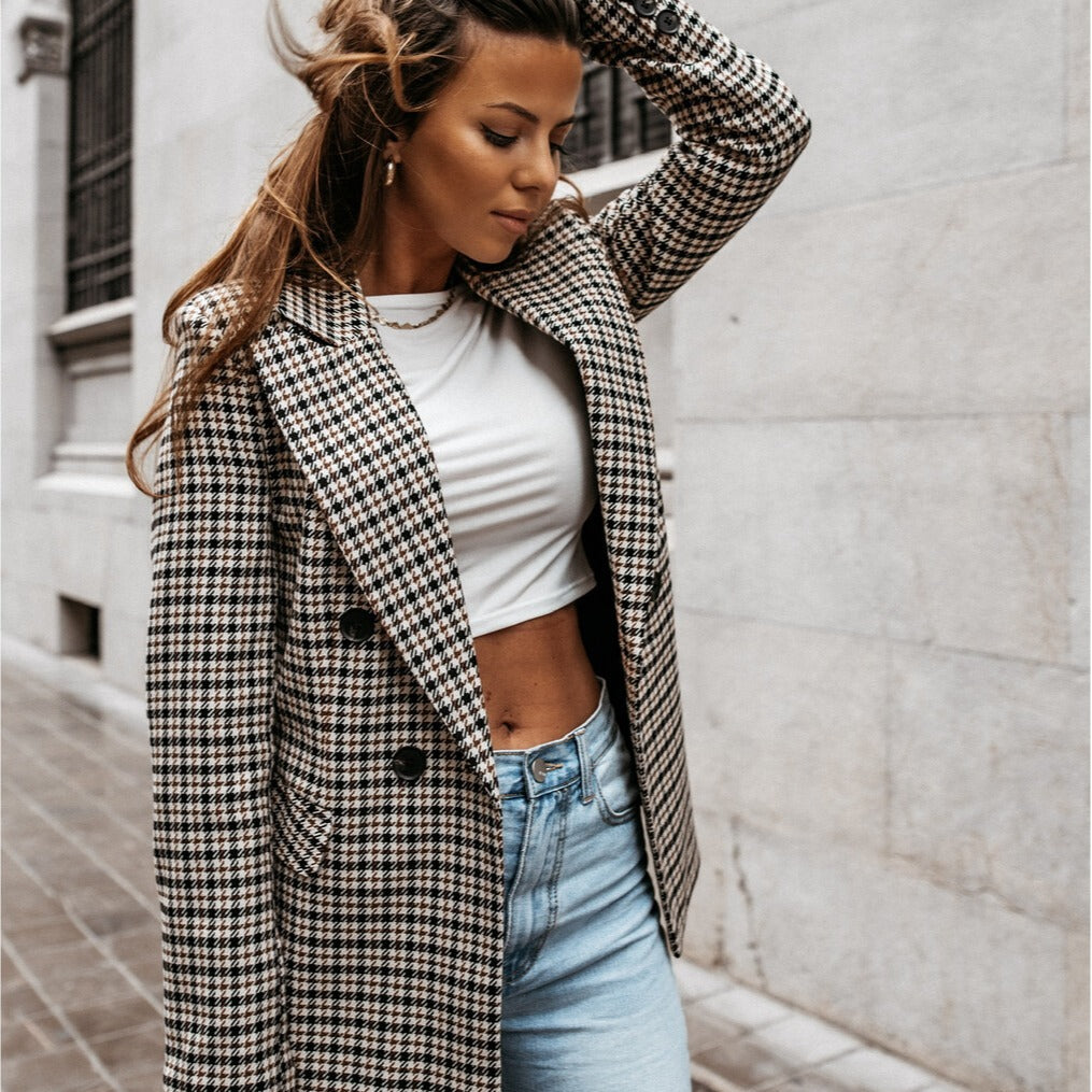 Damernas Elegant Rutigt Blazer Mirla-Eva Jonsson