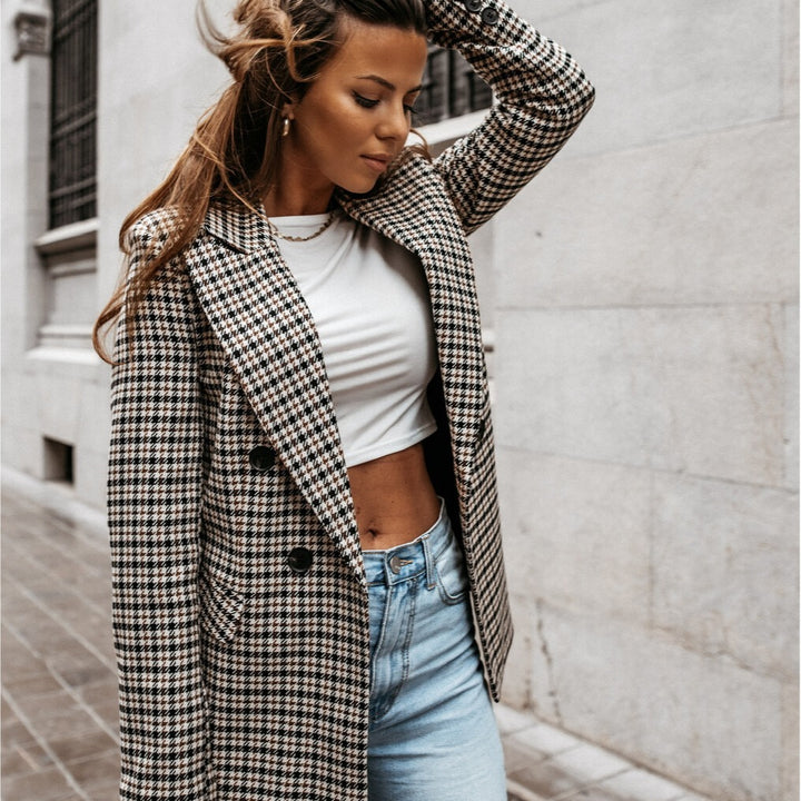 Damernas Elegant Rutigt Blazer Mirla-Eva Jonsson