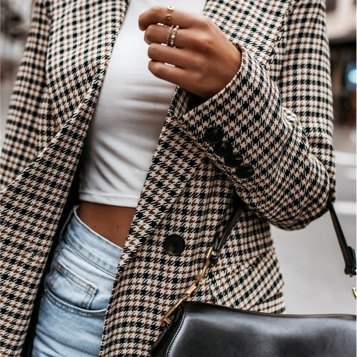 Damernas Elegant Rutigt Blazer Mirla-Eva Jonsson