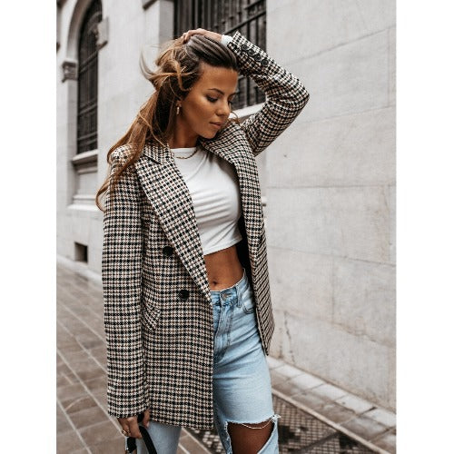 Damernas Elegant Rutigt Blazer Mirla-Eva Jonsson