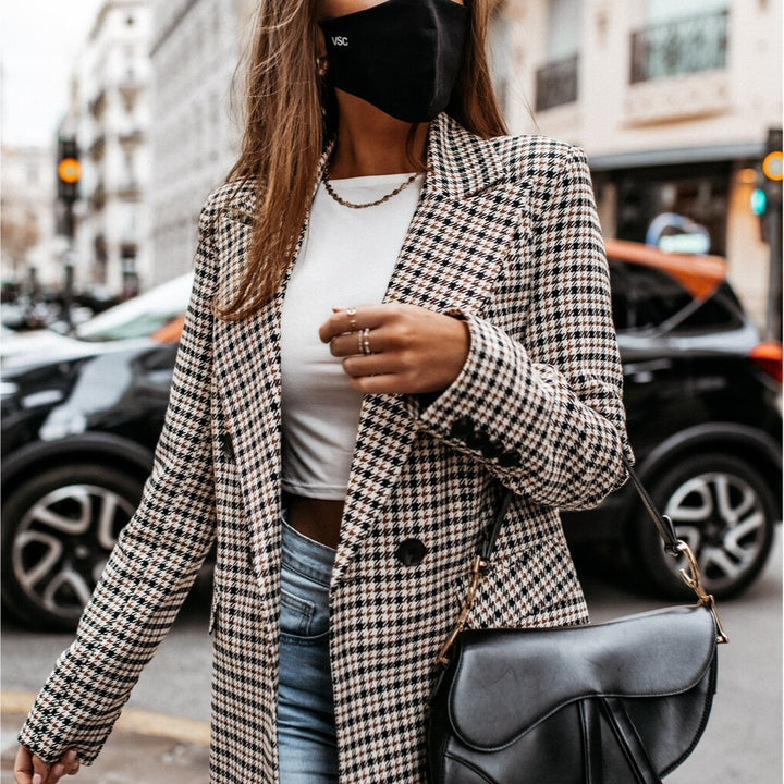 Damernas Elegant Rutigt Blazer Mirla-Eva Jonsson