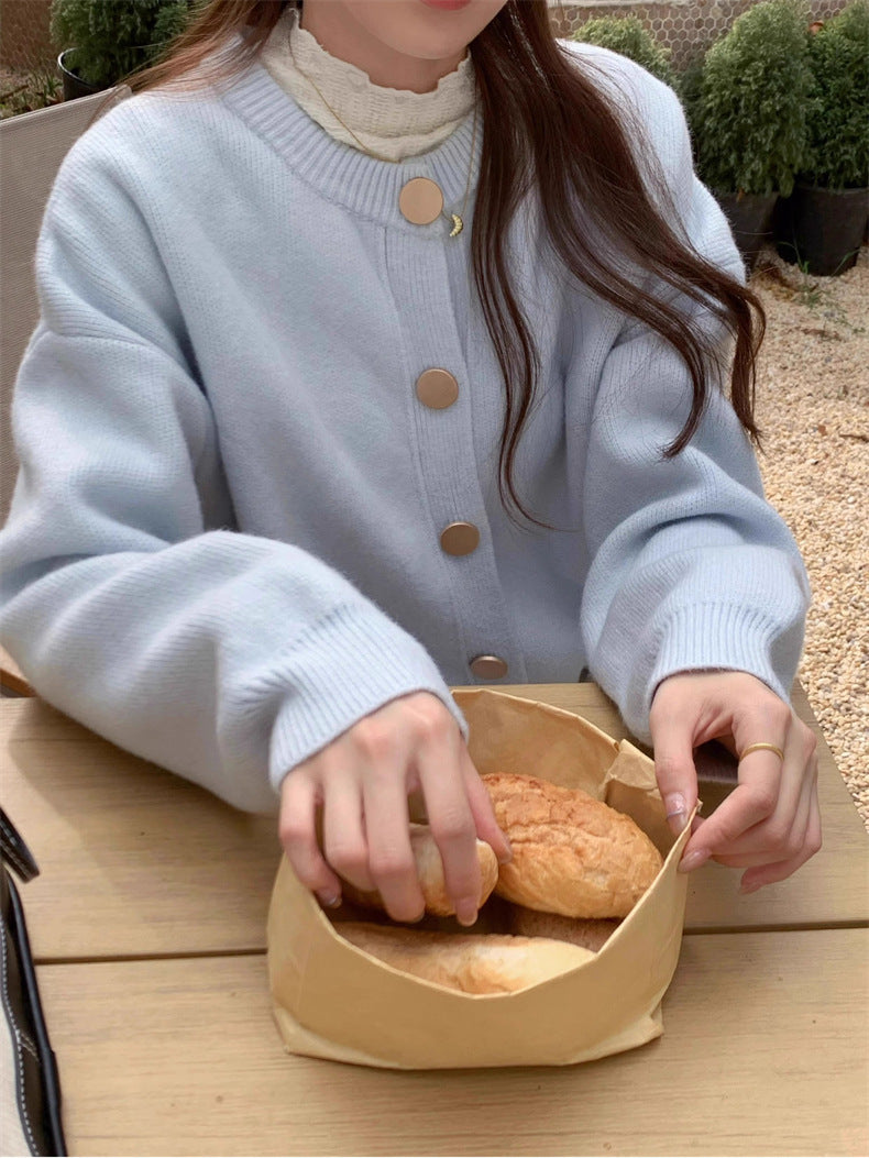 Damernas Elegant Stickad Tröja med Knappslå Mirla-Eva Jonsson