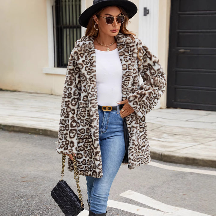 Damernas Elegant konstpälsjacka i leopardmönster Eva Jonsson-Eva Jonsson