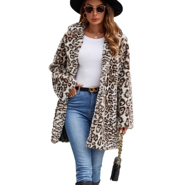 Damernas Elegant konstpälsjacka i leopardmönster Eva Jonsson-Eva Jonsson