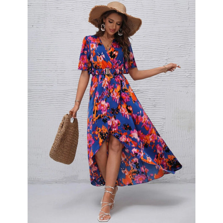Damernas Eleganta Blommiga Wrap Maxi Klänning Eva Jonsson-Eva Jonsson