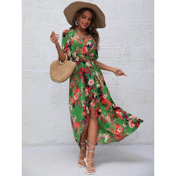 Damernas Eleganta Blommiga Wrap Maxi Klänning Eva Jonsson-Eva Jonsson