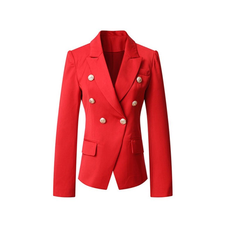 Damernas Eleganta Dubbelknäppt Blazerjacka med gyllene knappar Mirla-Eva Jonsson