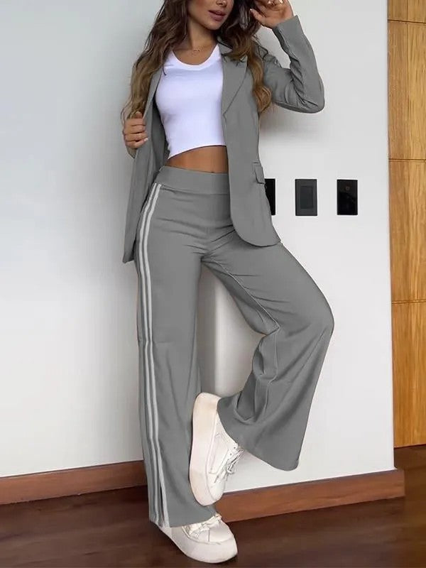 Damernas Eleganta Loungewear-set med vid Blazer och Högmidjade Byxor Eva Jonsson-Eva Jonsson
