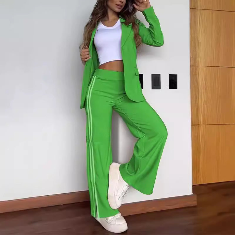 Damernas Eleganta Loungewear-set med vid Blazer och Högmidjade Byxor Eva Jonsson-Eva Jonsson