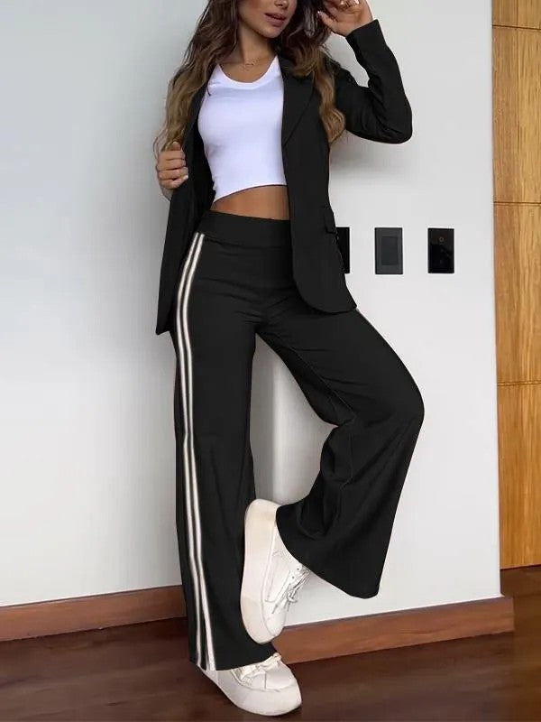 Damernas Eleganta Loungewear-set med vid Blazer och Högmidjade Byxor Eva Jonsson-Eva Jonsson