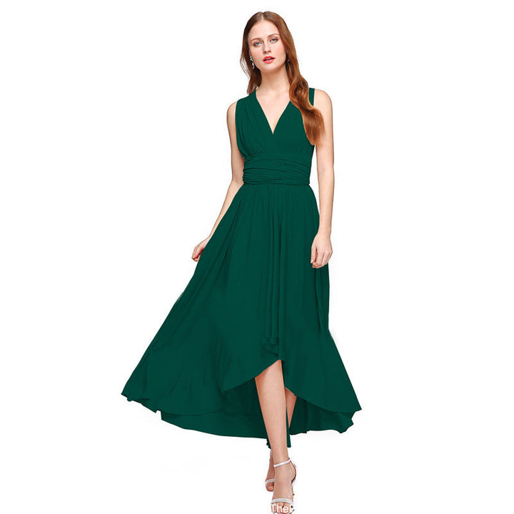 Damernas Eleganta Maxiklänning med Wrap-look och Asymmetrisk Söm Mirla-Eva Jonsson