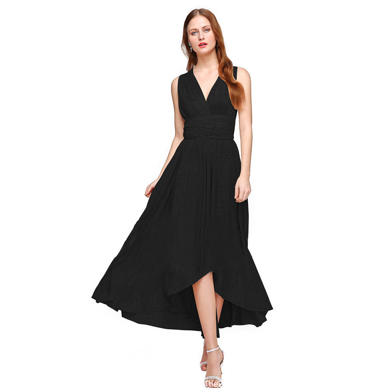 Damernas Eleganta Maxiklänning med Wrap-look och Asymmetrisk Söm Mirla-Eva Jonsson