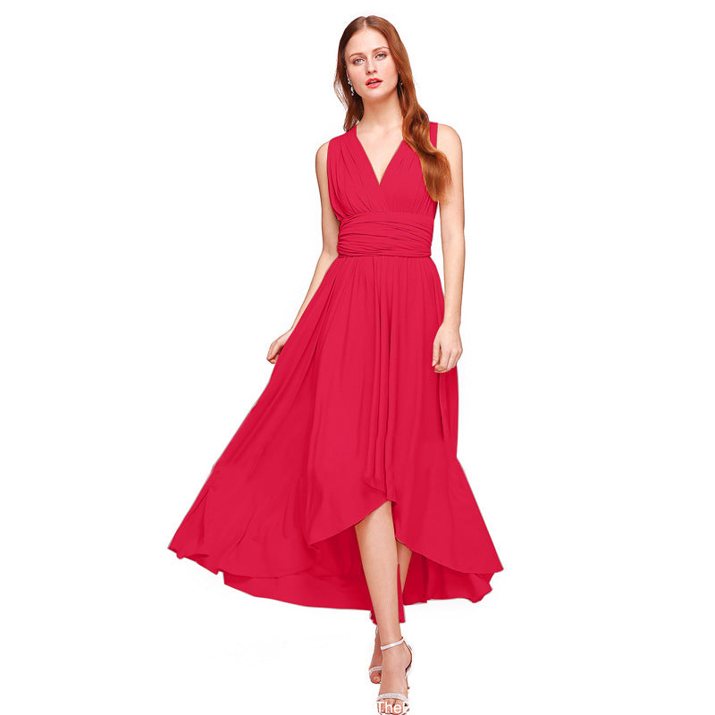 Damernas Eleganta Maxiklänning med Wrap-look och Asymmetrisk Söm Mirla-Eva Jonsson