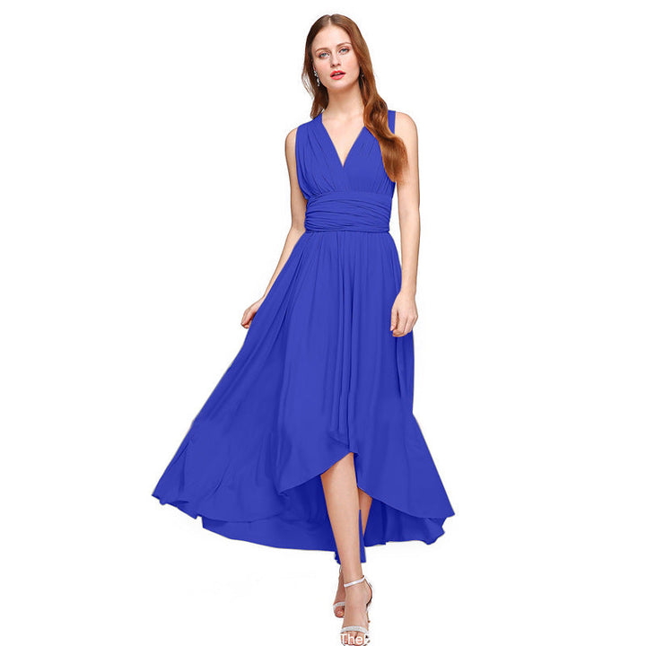 Damernas Eleganta Maxiklänning med Wrap-look och Asymmetrisk Söm Mirla-Eva Jonsson