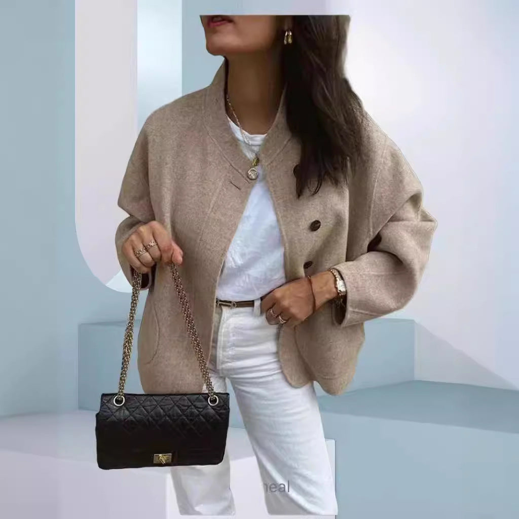 Damernas Eleganta Oversized-Ulljacka med Knappar Mirla-Eva Jonsson