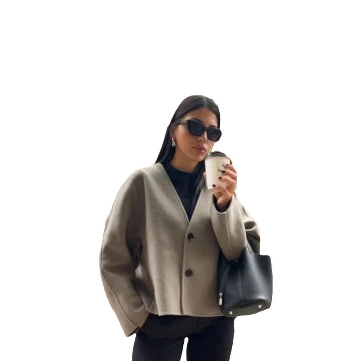 Damernas Eleganta Oversized-Ulljacka med Knappar Mirla-Eva Jonsson