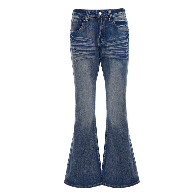 Damernas Flared Jeans i avslappnad vintage-stil med hög midja och stiliga tvättar Mirla-Eva Jonsson