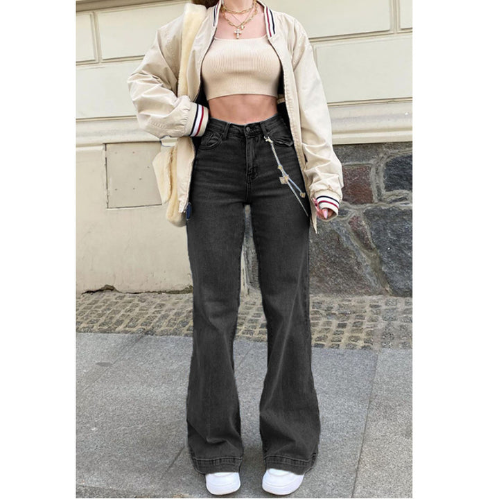 Damernas Flared Jeans med hög midja och trendig smock Eva Jonsson-Eva Jonsson