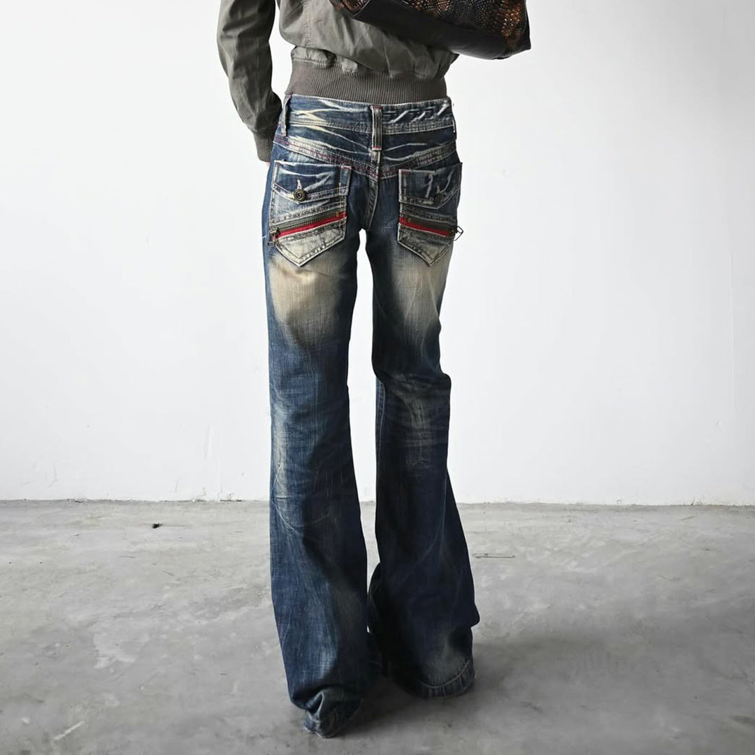 Damernas Flared Jeans med modernt Used-Look Mirla-Eva Jonsson