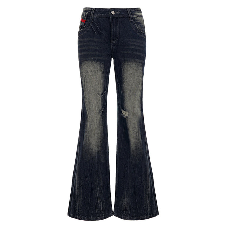 Damernas Flared Jeans med modernt Used-Look Mirla-Eva Jonsson