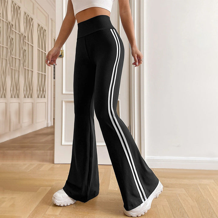 Damernas Flared Sportleggings med Hög Midja och SidoStripe Mirla-Eva Jonsson