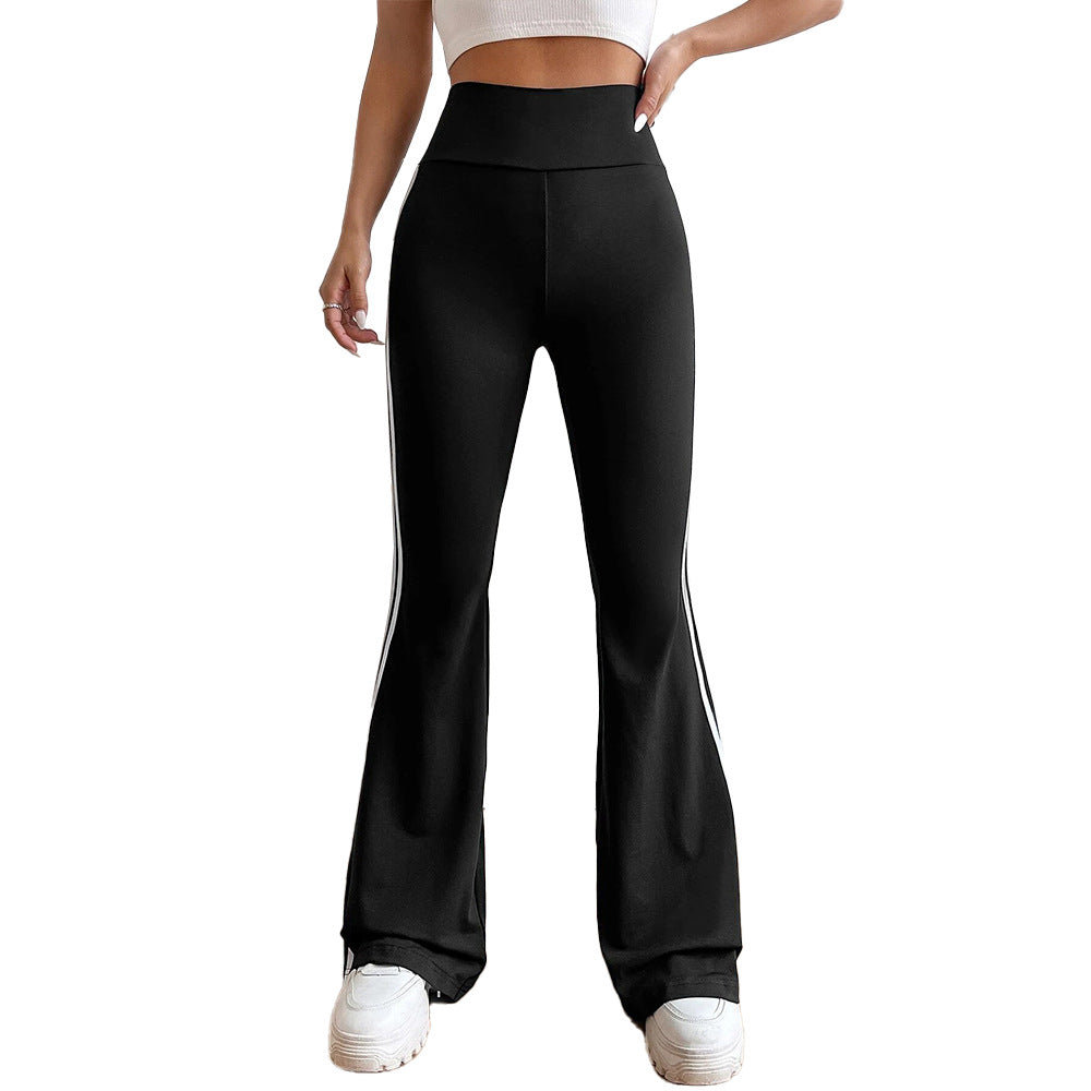Damernas Flared Sportleggings med Hög Midja och SidoStripe Mirla-Eva Jonsson