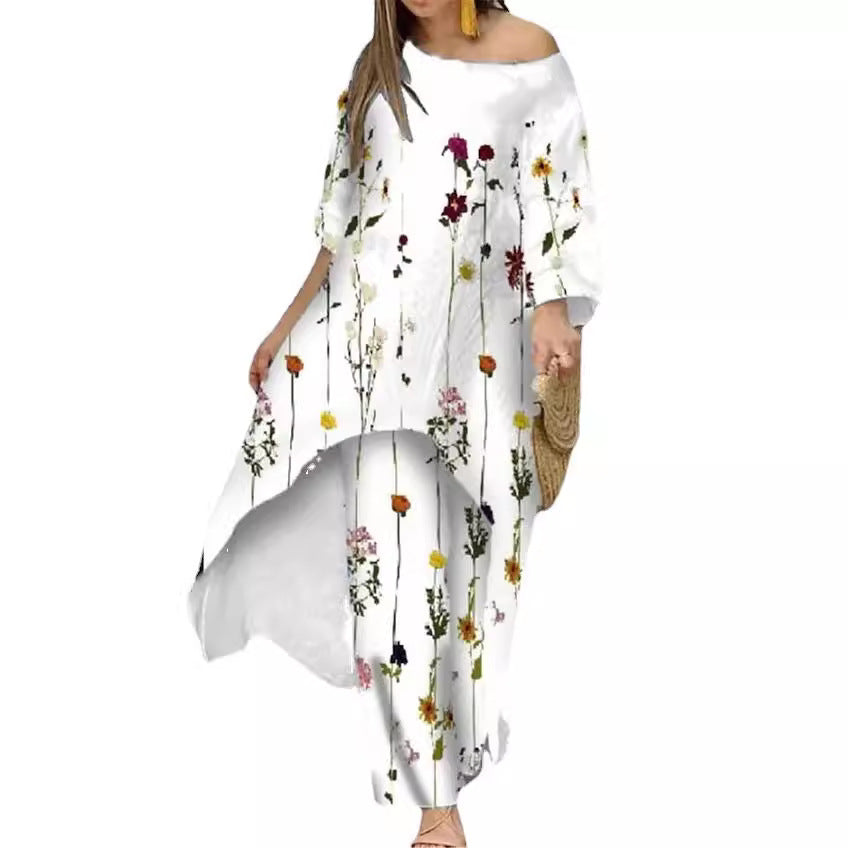 Damernas Flödande Maxiklänning med Blommönster Mirla-Eva Jonsson