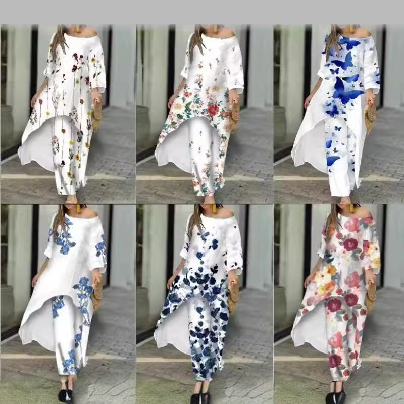 Damernas Flödande Maxiklänning med Blommönster Mirla-Eva Jonsson