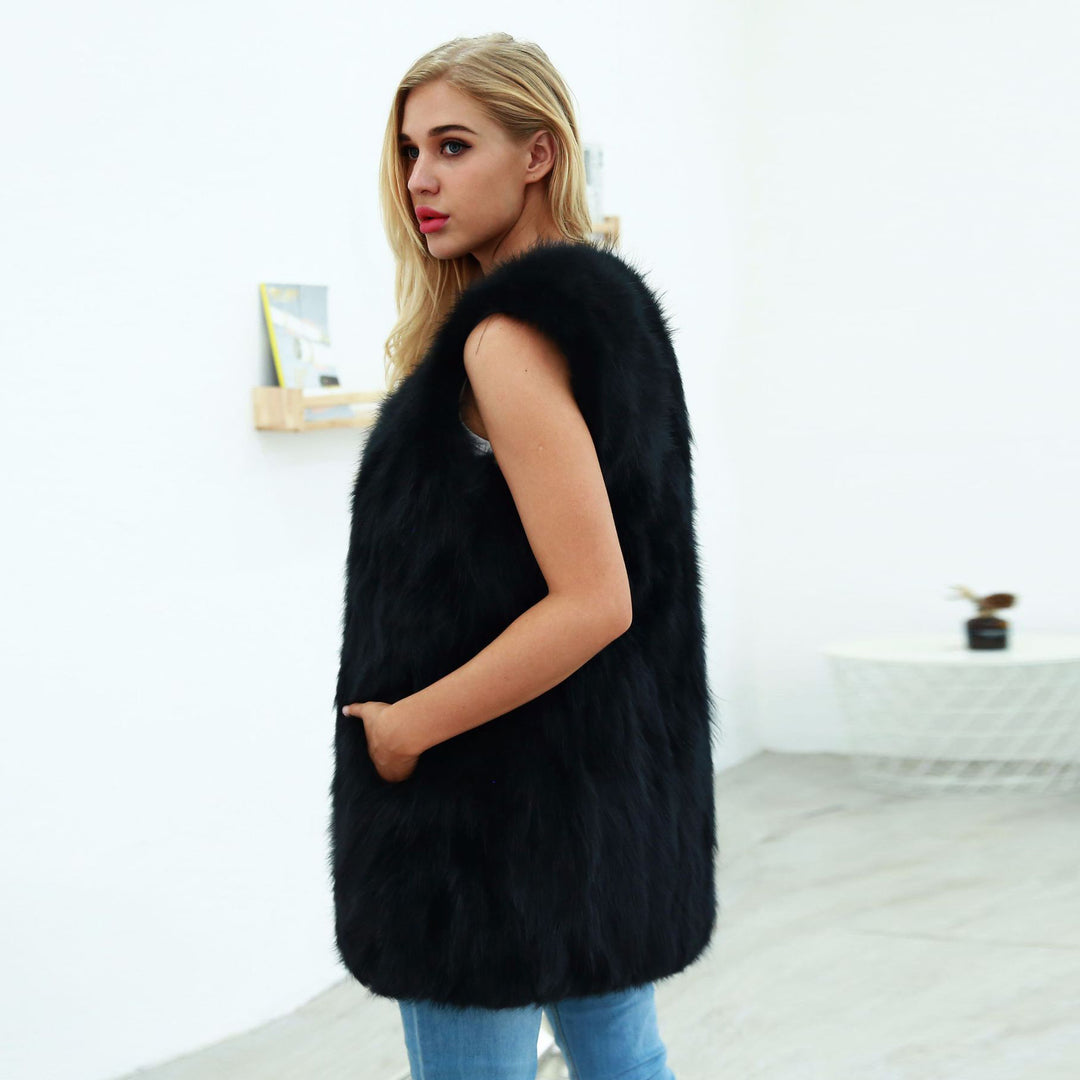 Damernas Fluffy Konstpälsväst i elegant snitt Mirla-Eva Jonsson