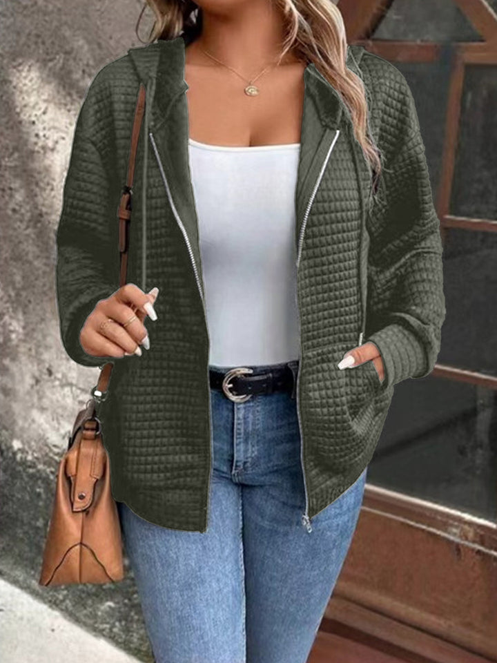 Damernas Fodrad Zip-jacka med Känguruficka Mirla-Eva Jonsson