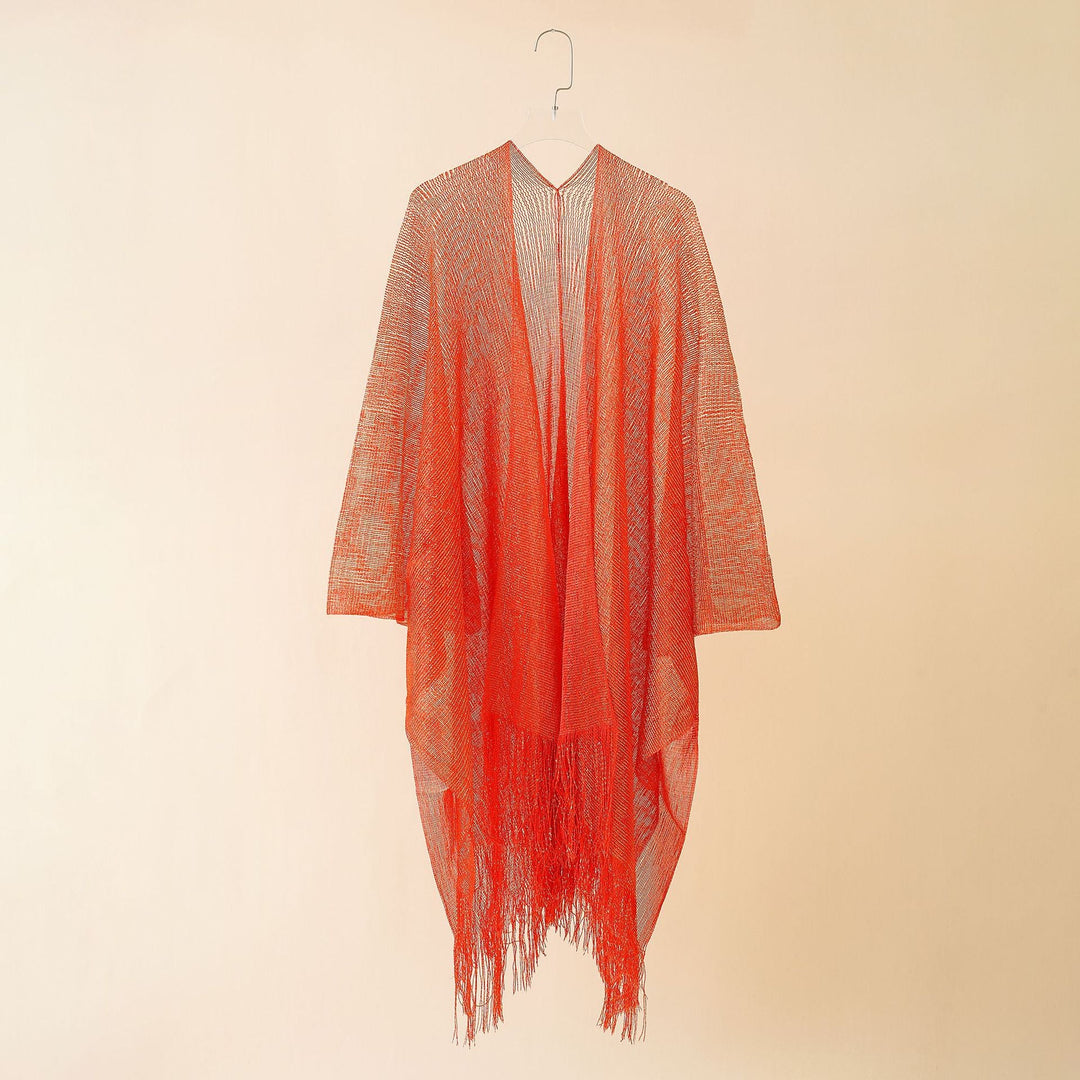 Damernas Fransen-Kimono i Transparent, Luftig Struktur Mirla-Eva Jonsson