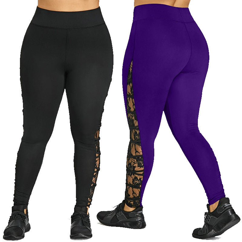 Damernas Funktionella Sportleggings med Spetselement Mirla-Eva Jonsson
