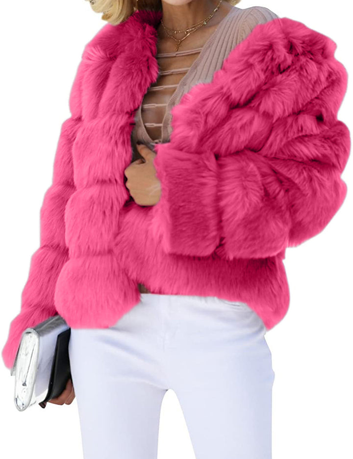 Damernas Fuzzy Konstpälsjacka med voluminösa ärmar och elegant snitt Mirla-Eva Jonsson