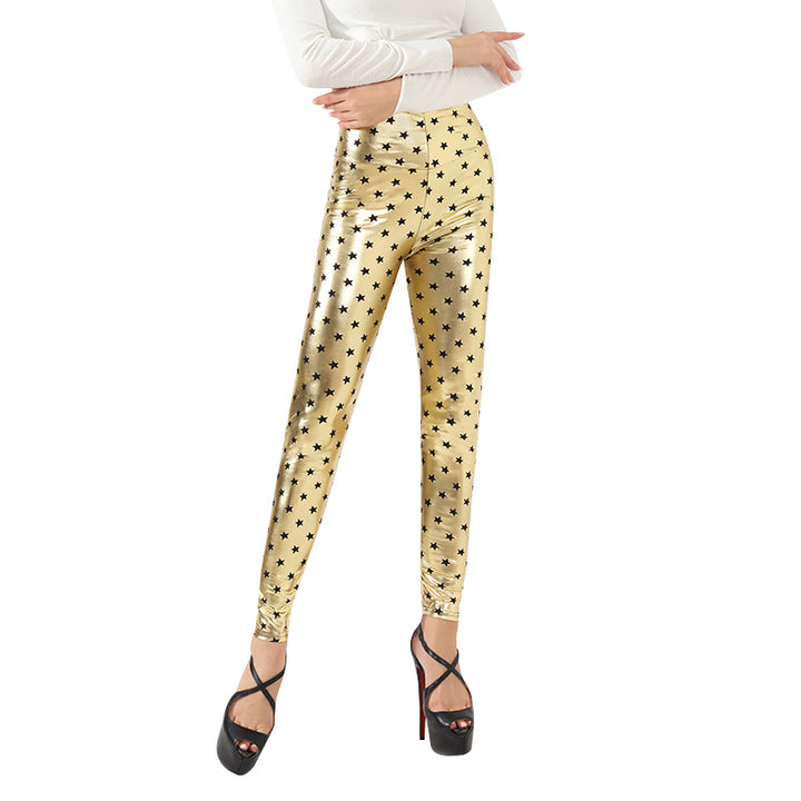 Damernas Glänsande Leggings med Stjärnmönster Eva Jonsson-Eva Jonsson