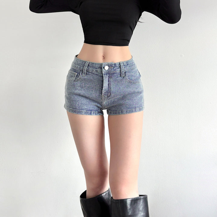 Damernas Glittrande Denim-short med gnistrande accenter Mirla-Eva Jonsson
