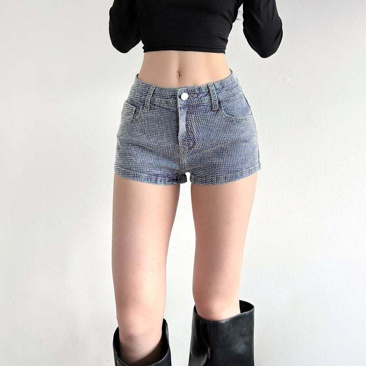 Damernas Glittrande Denim-short med gnistrande accenter Mirla-Eva Jonsson