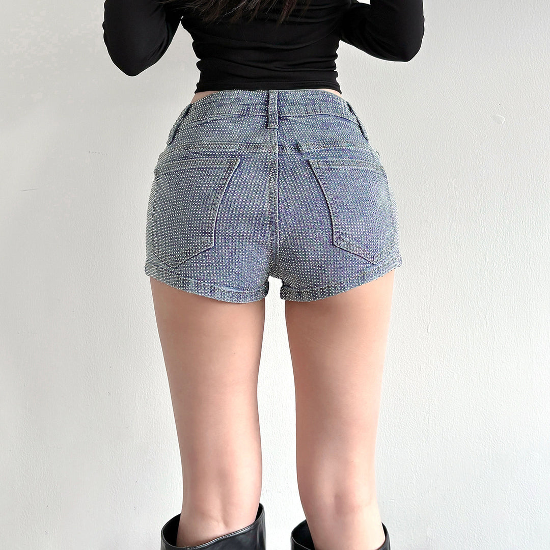 Damernas Glittrande Denim-short med gnistrande accenter Mirla-Eva Jonsson