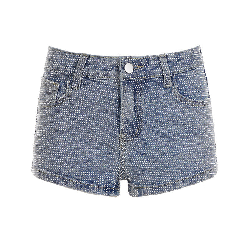 Damernas Glittrande Denim-short med gnistrande accenter Mirla-Eva Jonsson