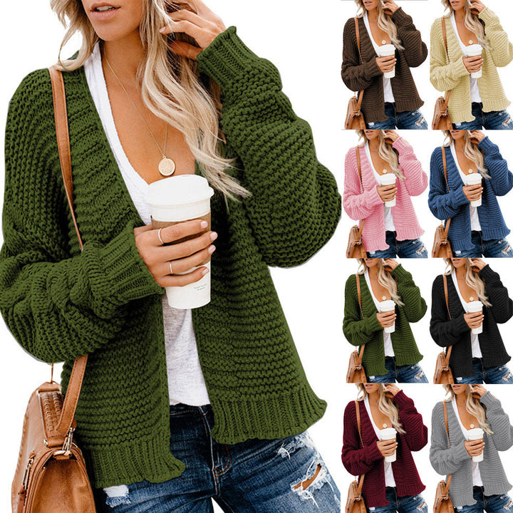 Damernas Grovstickad Cardigan med Lätt Silhuett och Öppen Design Mirla-Eva Jonsson