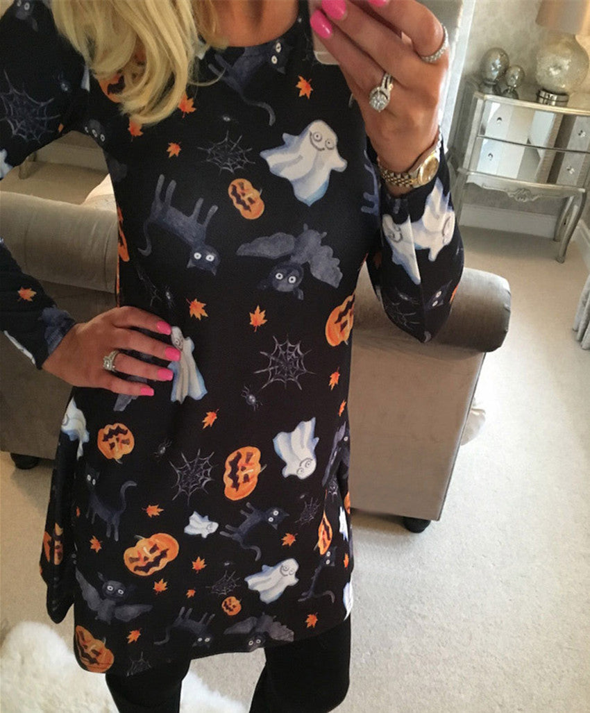 Damernas Halloween-tunika med grafiskt tryck Mirla-Eva Jonsson