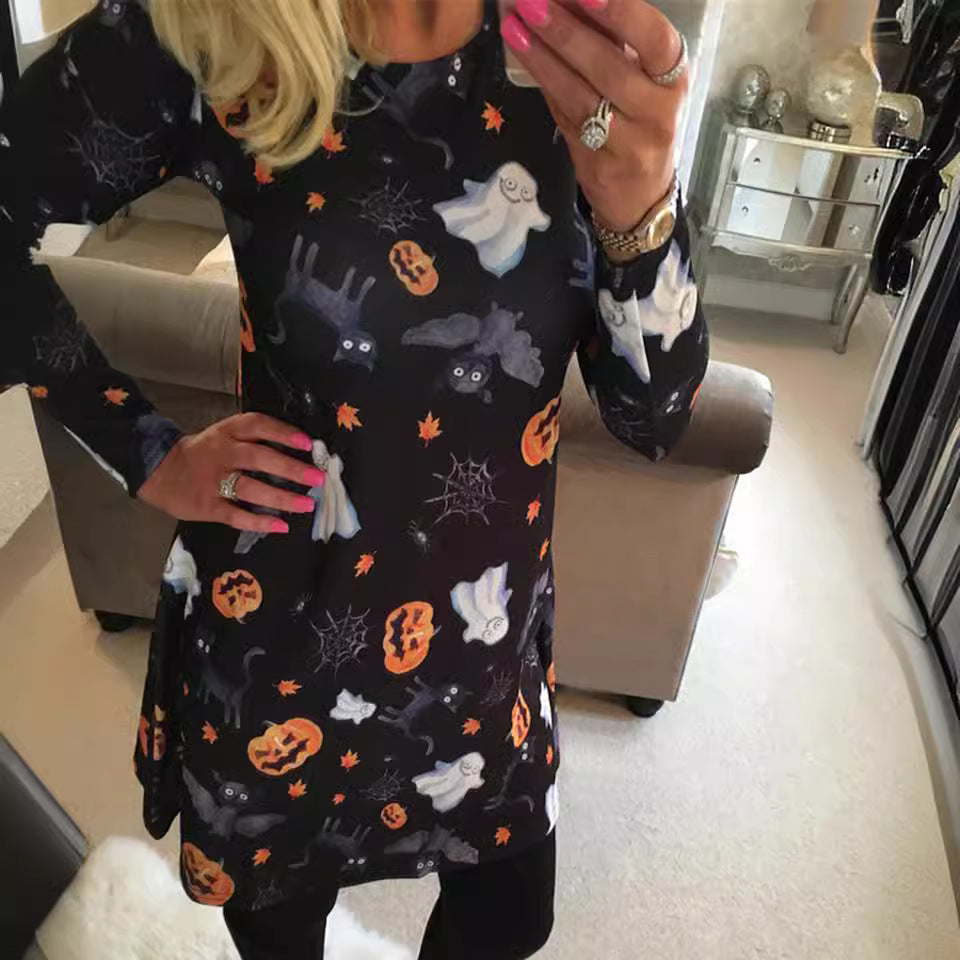Damernas Halloween-tunika med grafiskt tryck Mirla-Eva Jonsson