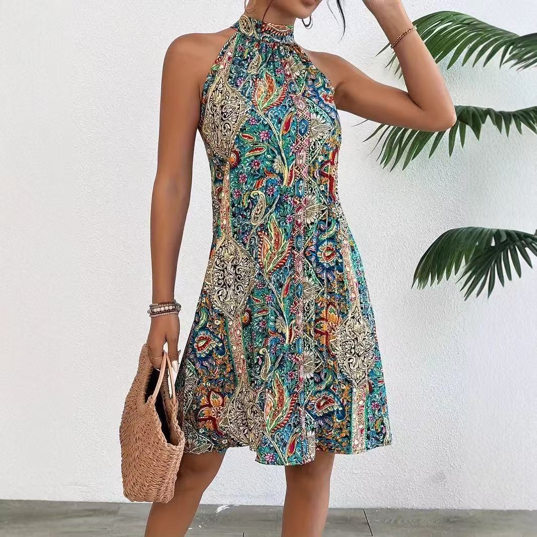 Damernas Halterneck Klänning med förtrollande Paisley-design Eva Jonsson-Eva Jonsson