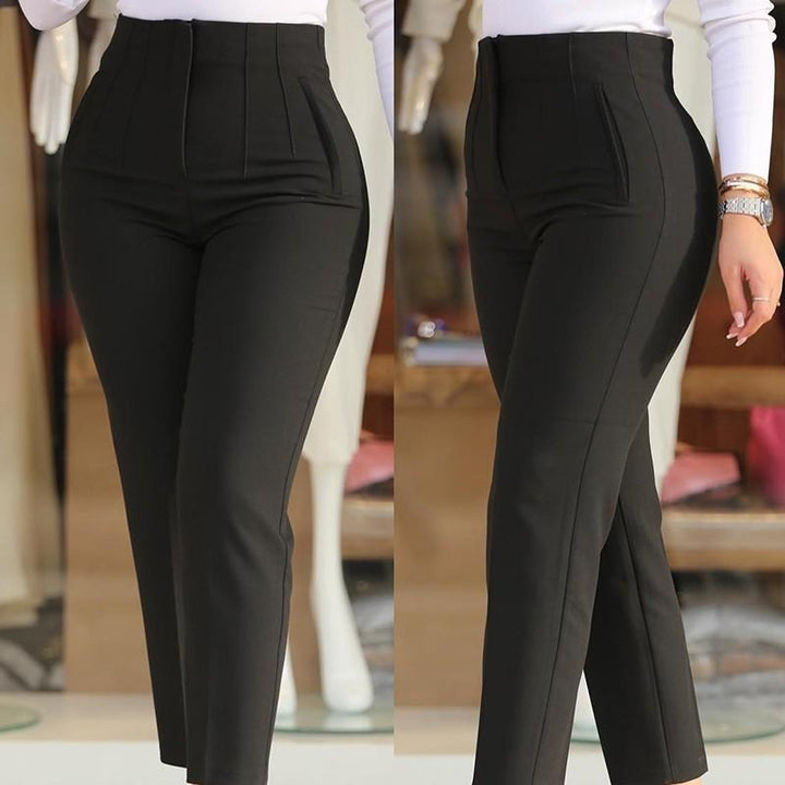 Damernas Höga Slim Pants med dekorativa sömdetaljer Mirla-Eva Jonsson