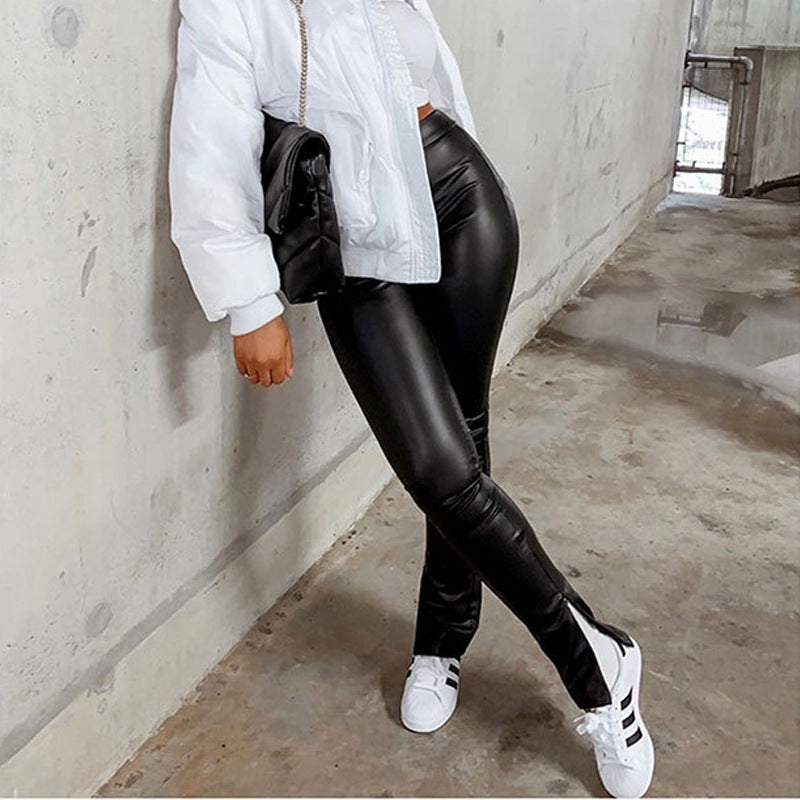 Damernas Högglänsande Leggings med sidofickor Mirla-Eva Jonsson