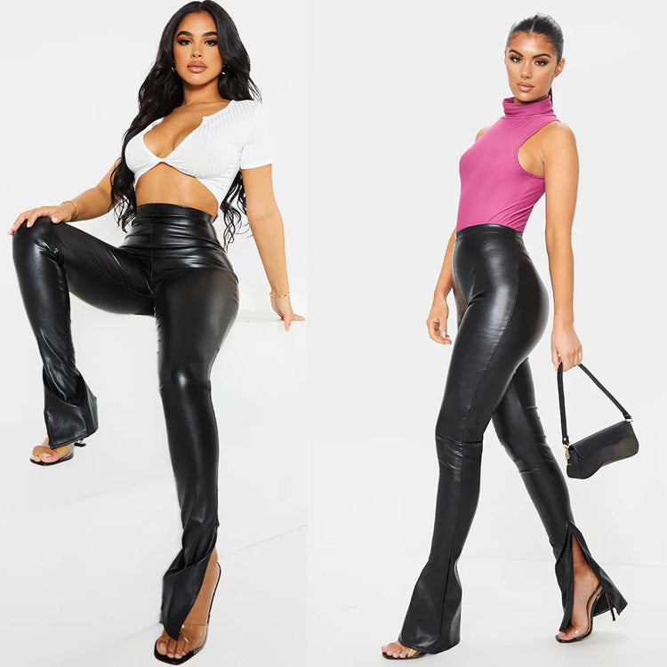 Damernas Högglänsande Leggings med sidofickor Mirla-Eva Jonsson