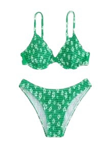 Damernas Högskuren Bikini med Vadderad Top och Justerbara Band Mirla-Eva Jonsson