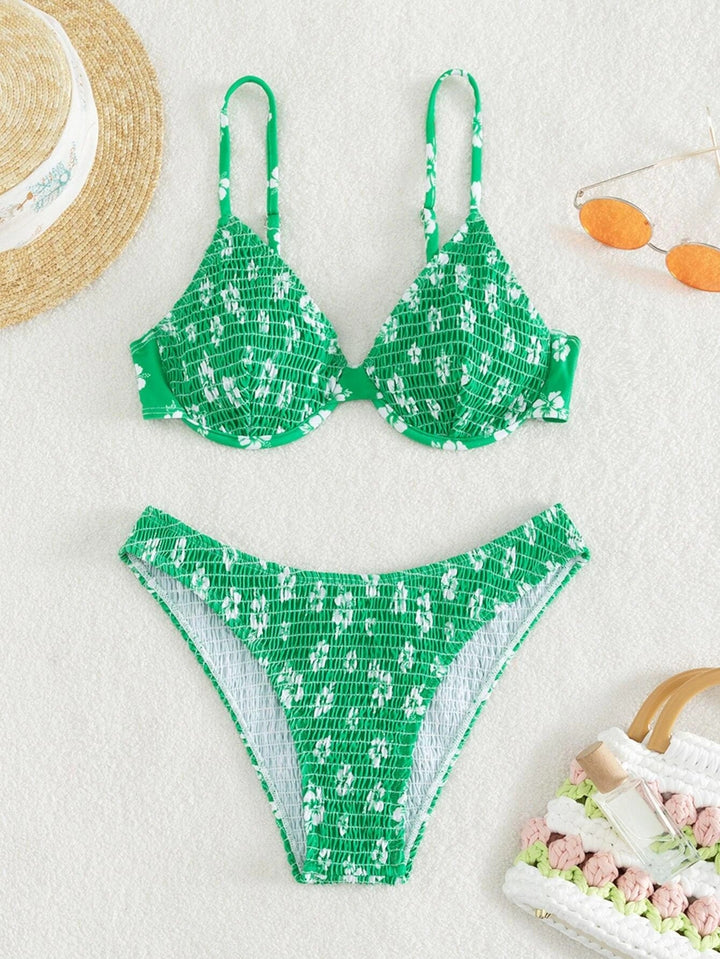 Damernas Högskuren Bikini med Vadderad Top och Justerbara Band Mirla-Eva Jonsson