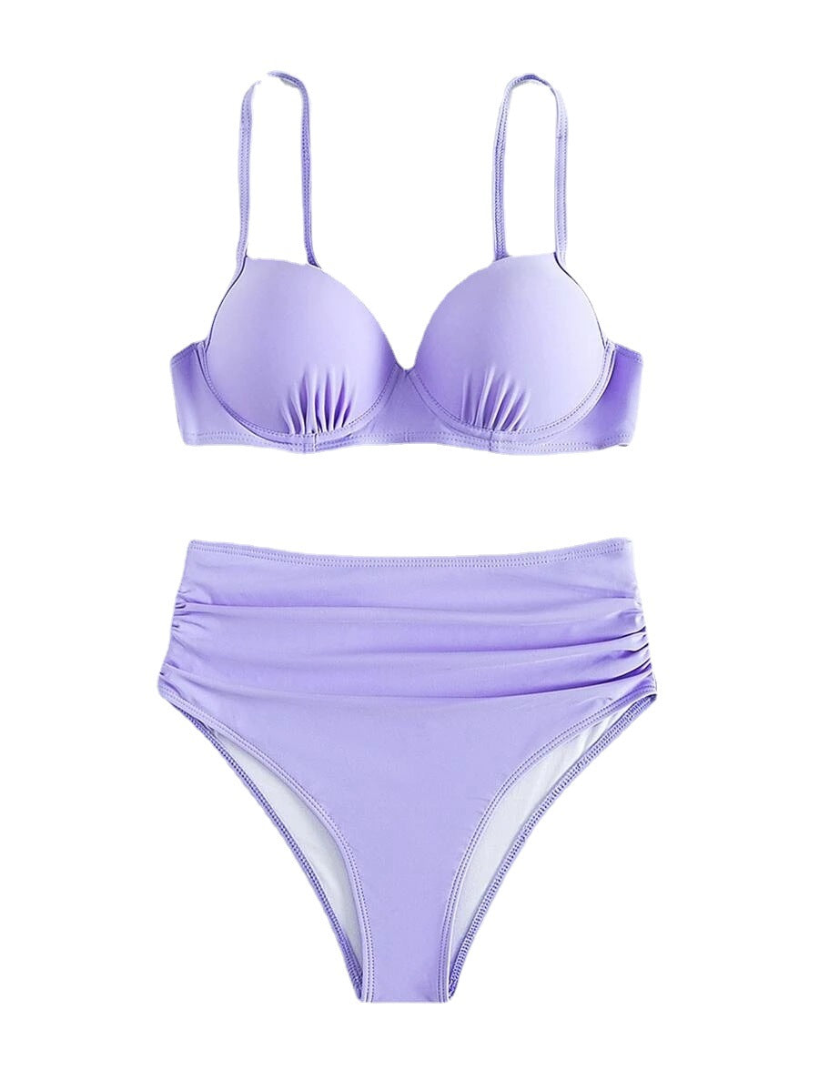 Damernas Högskuren Bikini med Vadderad Top och Justerbara Band Mirla-Eva Jonsson
